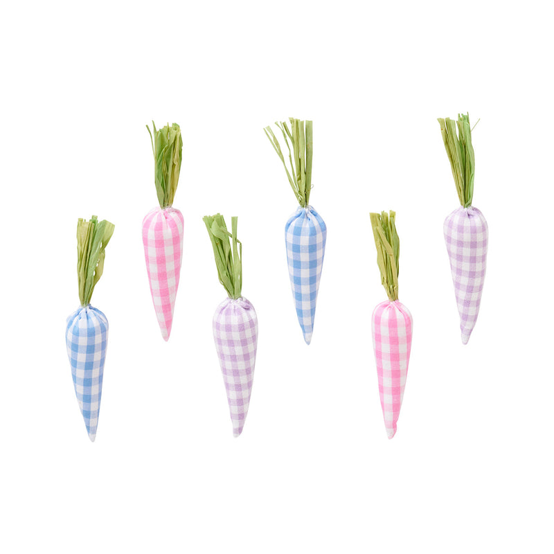 Gingham Mini Carrots, Set of 6