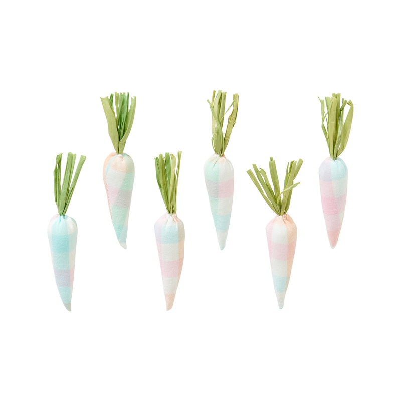 Pastel Plaid Mini Carrots, Set of 6