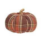 Med. Harvest Plaid Fabric Pumpkin 