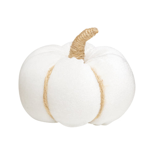 Sm. White Velvet Pumpkin