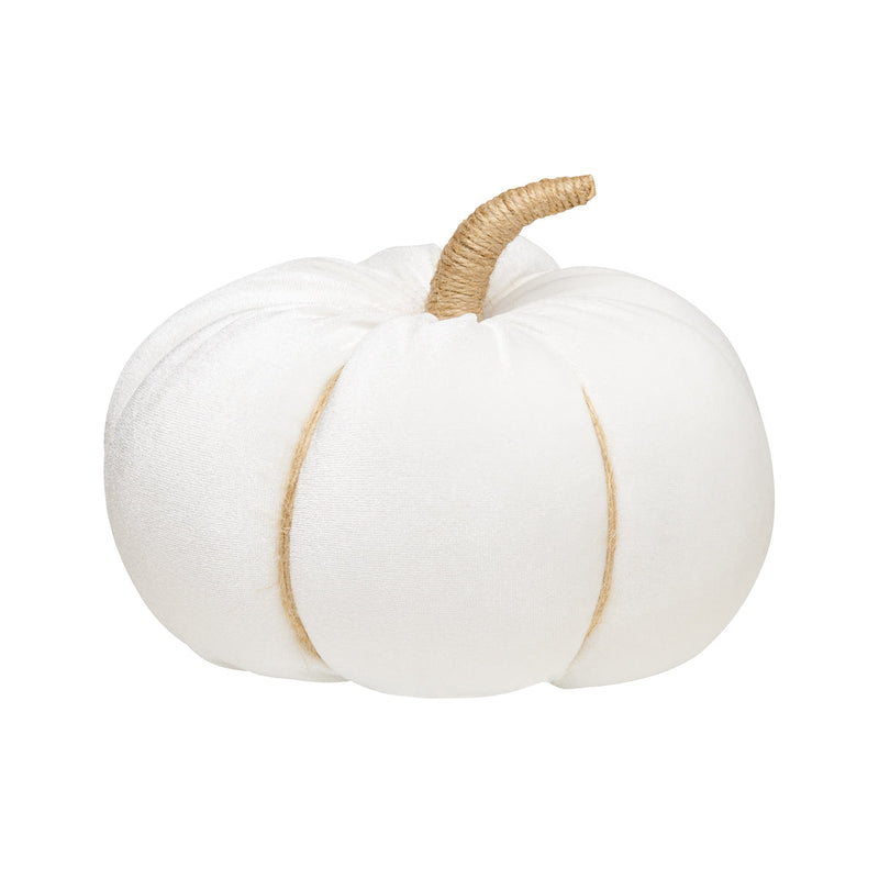 Lrg. White Velvet Pumpkin