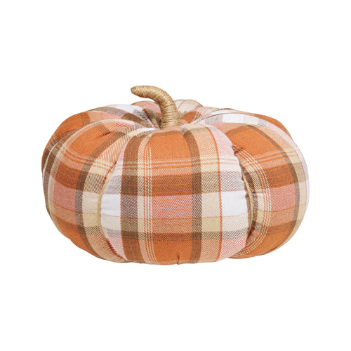 XL Autumn Plaid Fabric Pumpkin