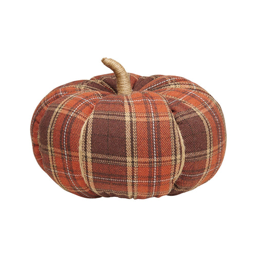 XL Harvest Plaid Fabric Pumpkin