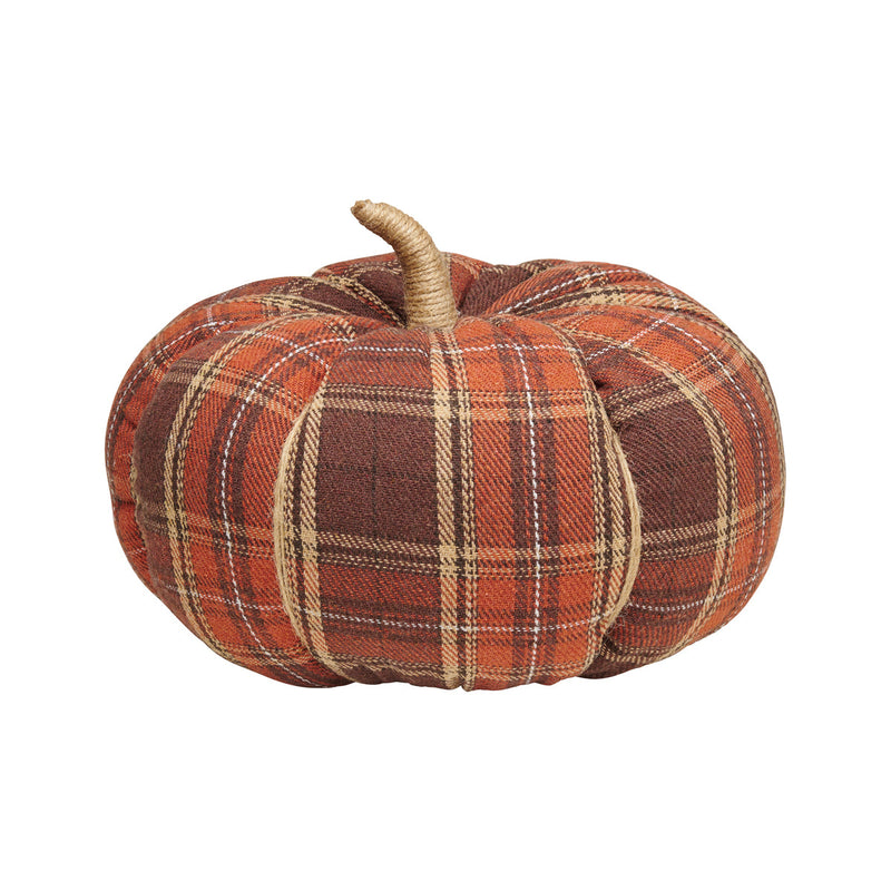 XL Harvest Plaid Fabric Pumpkin