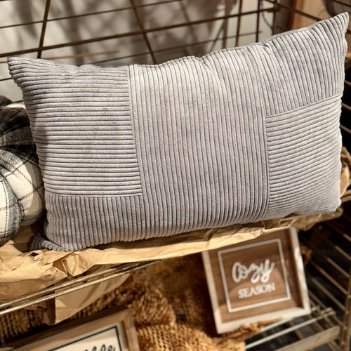 Gray Corduroy Pillow