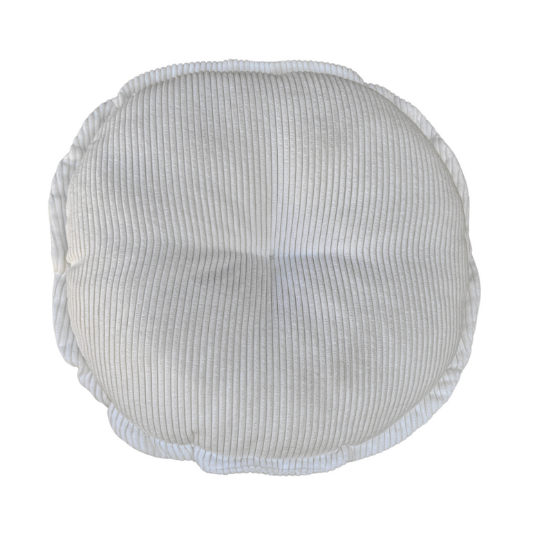 CF-3344 - Round White Corduroy Pillow