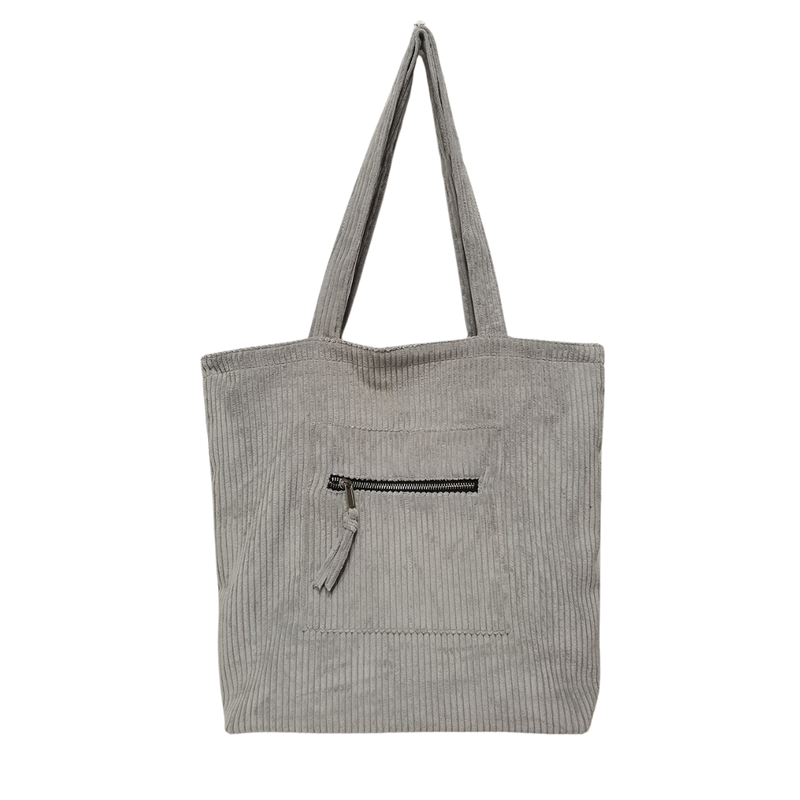 CF-3433 - Silver Corduroy Tote