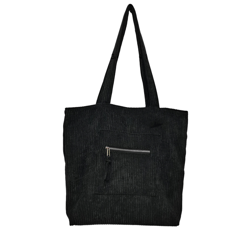 CF-3439 - Midnight Corduroy Tote (DUE IN MAY)