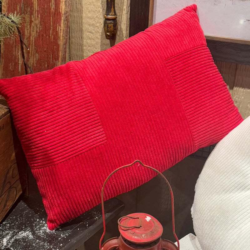 CF-3449 - 18" x 12" Red Corduroy Pillow