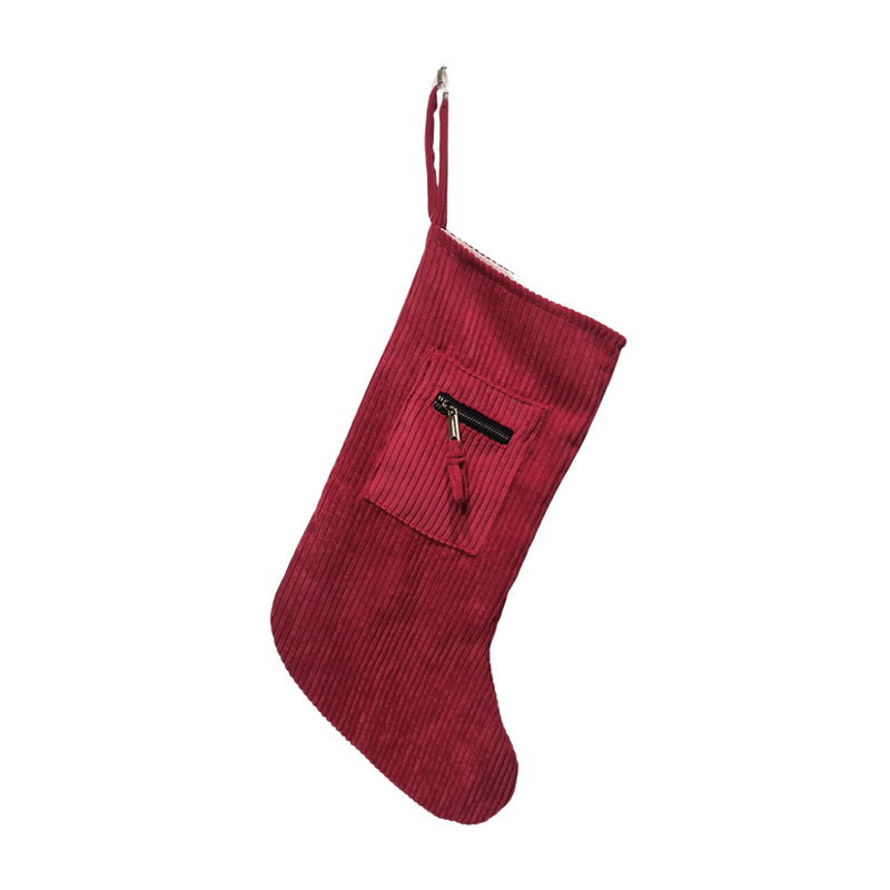 Red Cord Zipper Stocking 