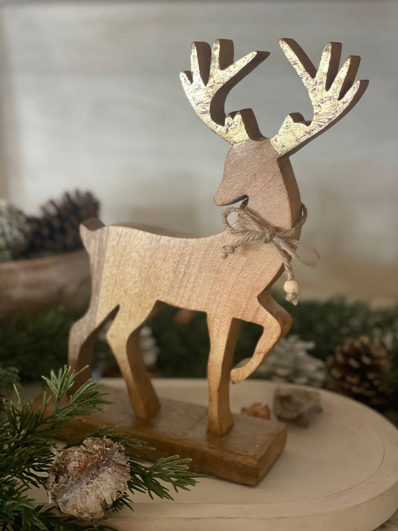 CL-2444 - *Small Prancing Wooden Deer