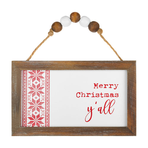 Cmas Y'all Red Sweater Framed Ornie