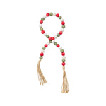 FR-3002 - Red/Wh/Grn Washed Beaded Tassel