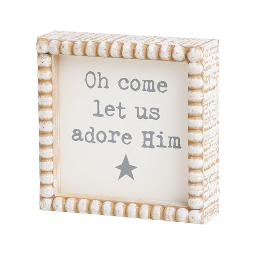 Adore Him Beaded Box Sign