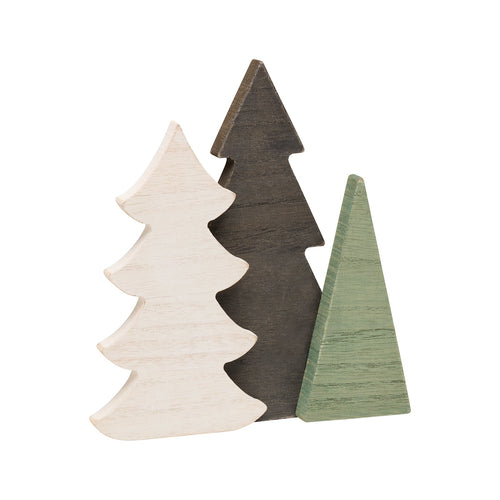Wh/Blk/Grn Washed Tree Trio