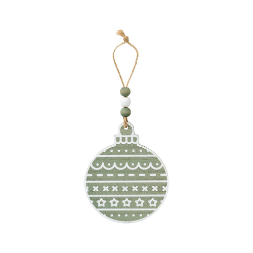 Green Pattern Bulb Ornie