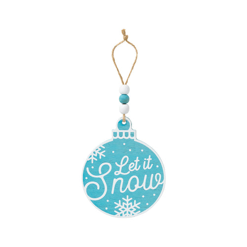 Let It Snow Blue Bulb Ornie