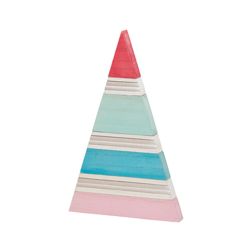 Sm. Red/Teal Retro Plank Tree
