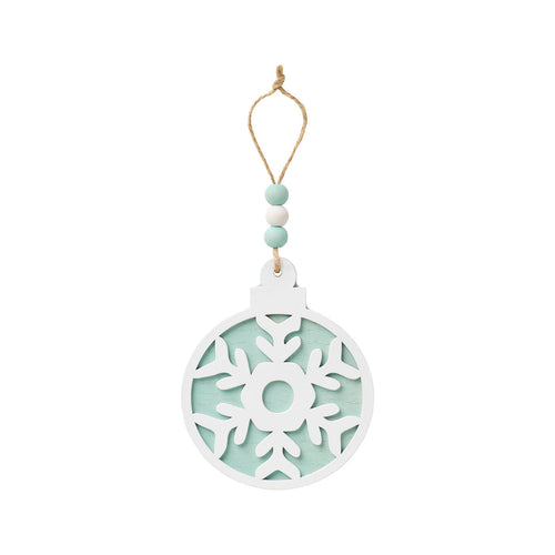 Teal Laser Snowflake Ornie