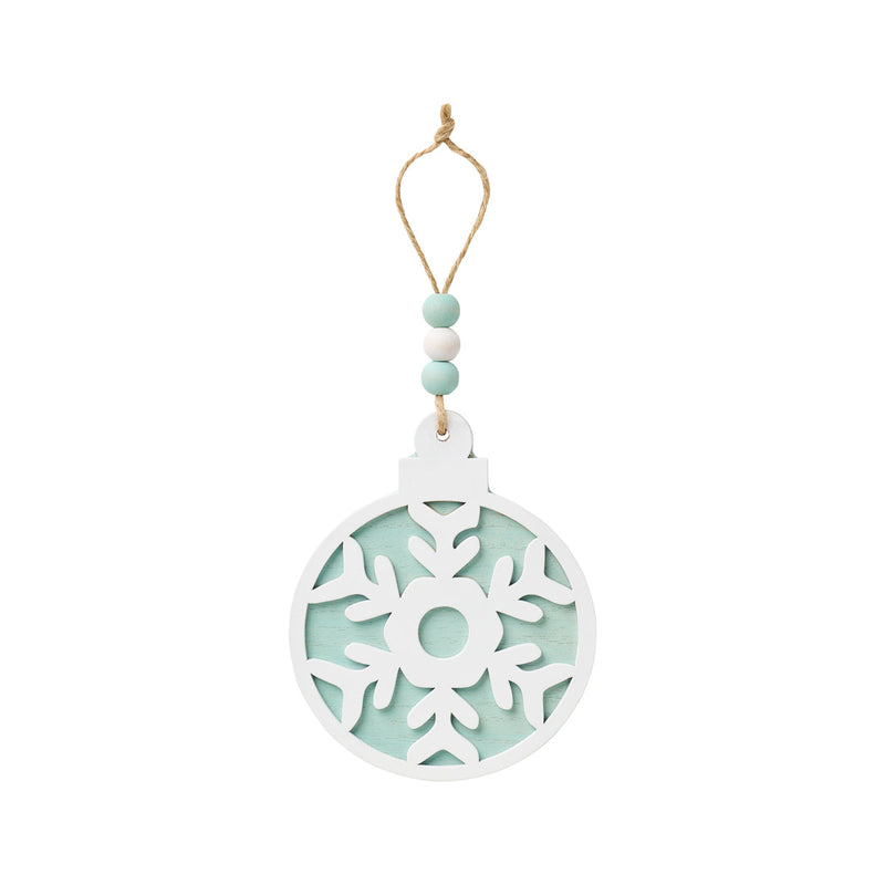 Teal Laser Snowflake Ornie