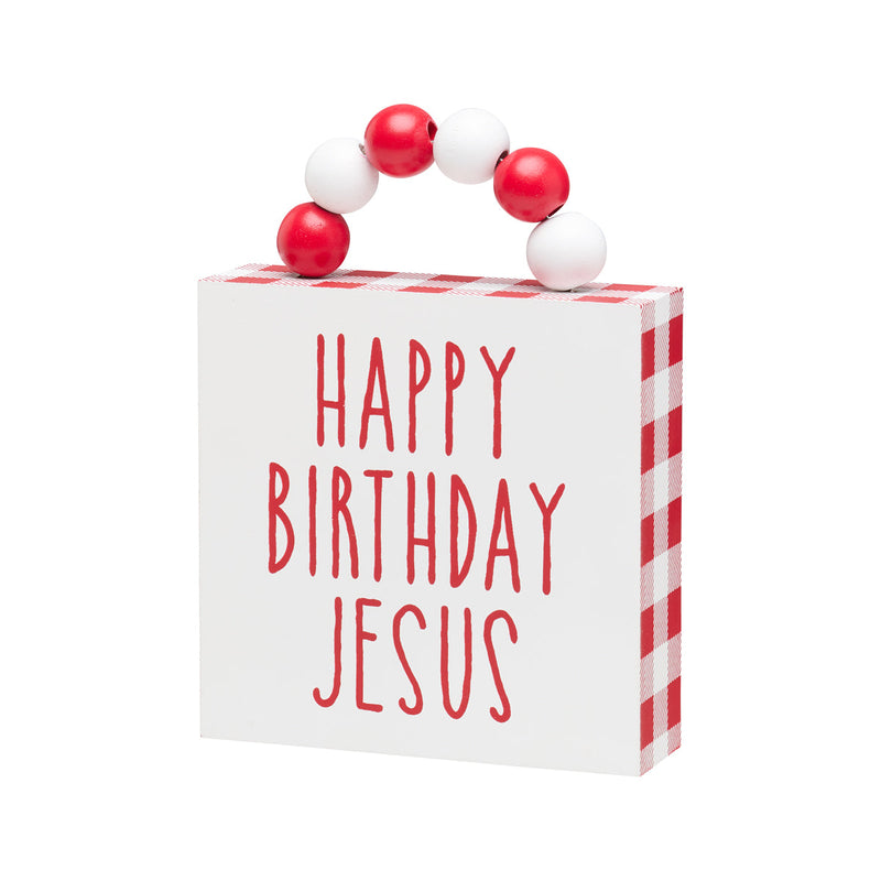 Birthday Jesus Block w/ Beads