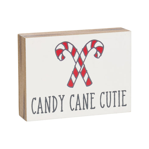Candy Cane Cutie Block Sign