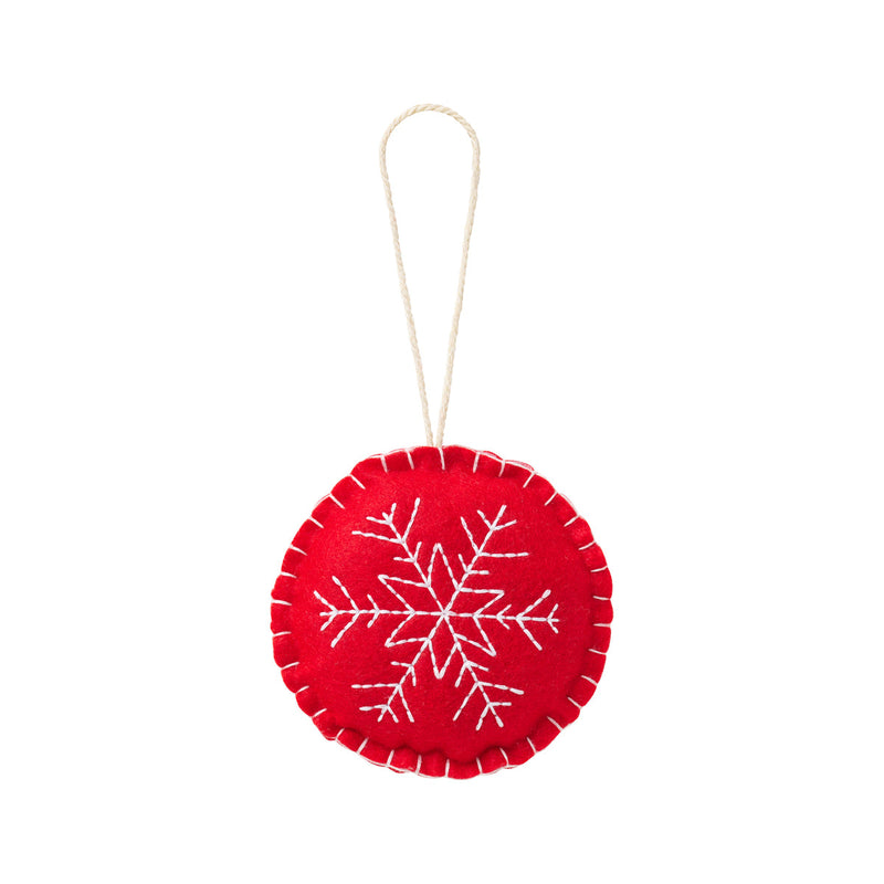 FR-3511 - Red Felt Snowflake Ornie