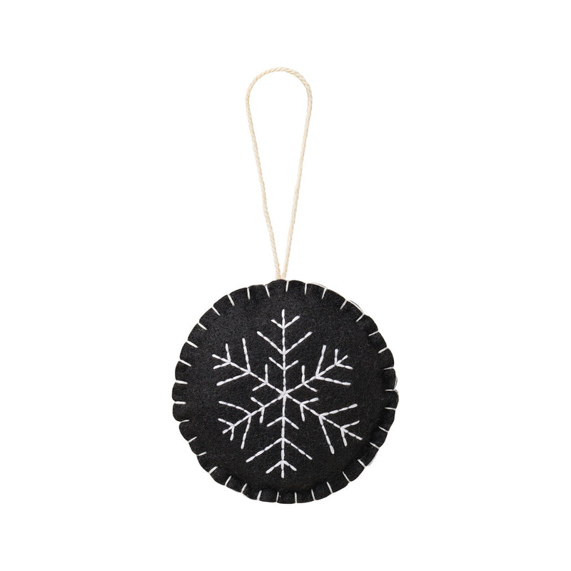 FR-3512 - Black Felt Snowflake Ornie