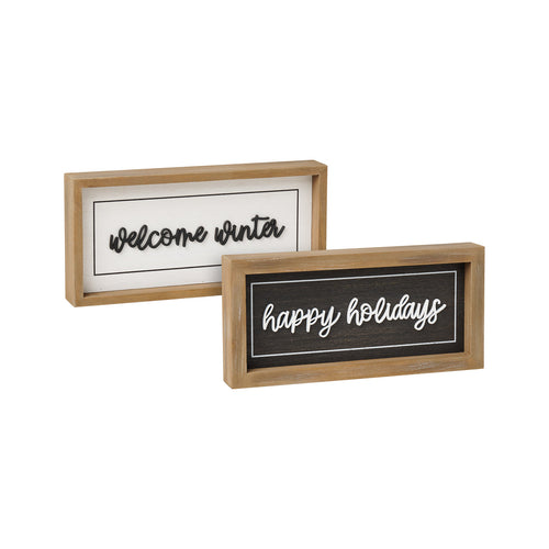 Holidays/Winter Framed Sign (Reversible)