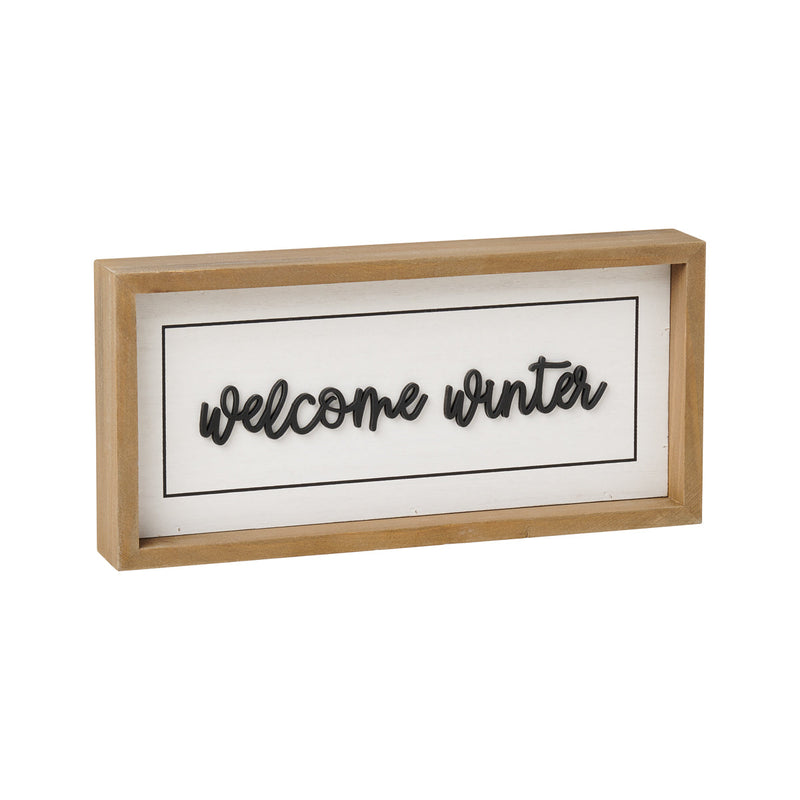 FR-3545 - Holidays/Winter Framed Sign (Reversible)