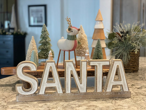 Carved SANTA on Base