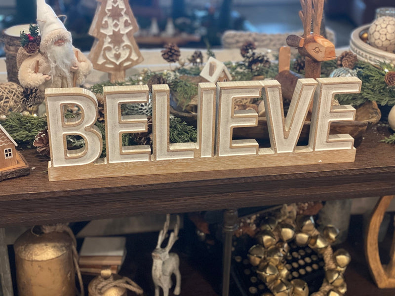 FR-3626 - Carved BELIEVE on Base