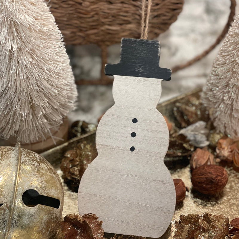 FR-3745 - White Wash Snowman Ornie