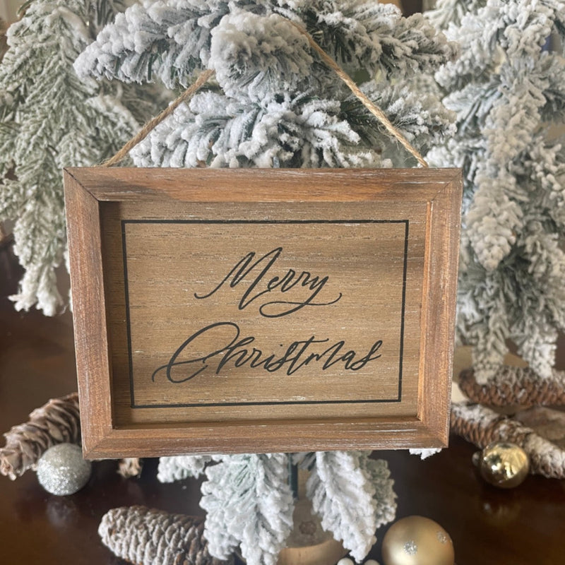 Merry Cmas Wood Wash Ornie