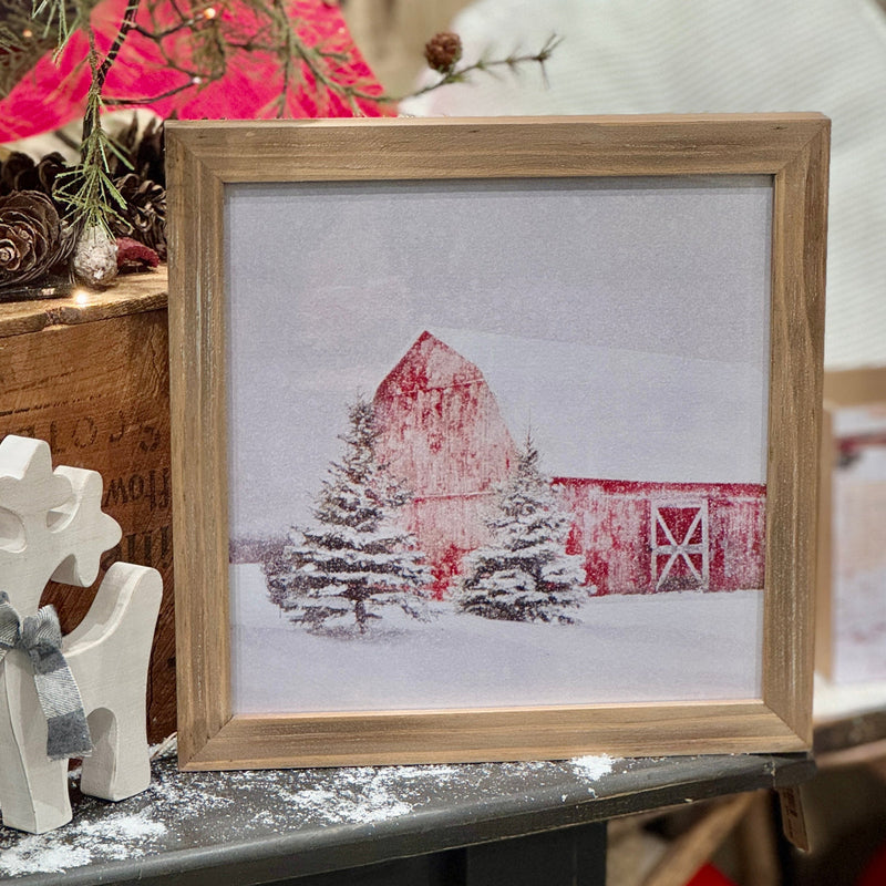 FR-3942 - Red Barn Winter Frame