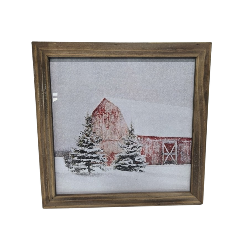 FR-3942 - Red Barn Winter Frame