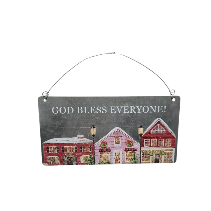 FR-3995 - God Bless House Metal Ornie