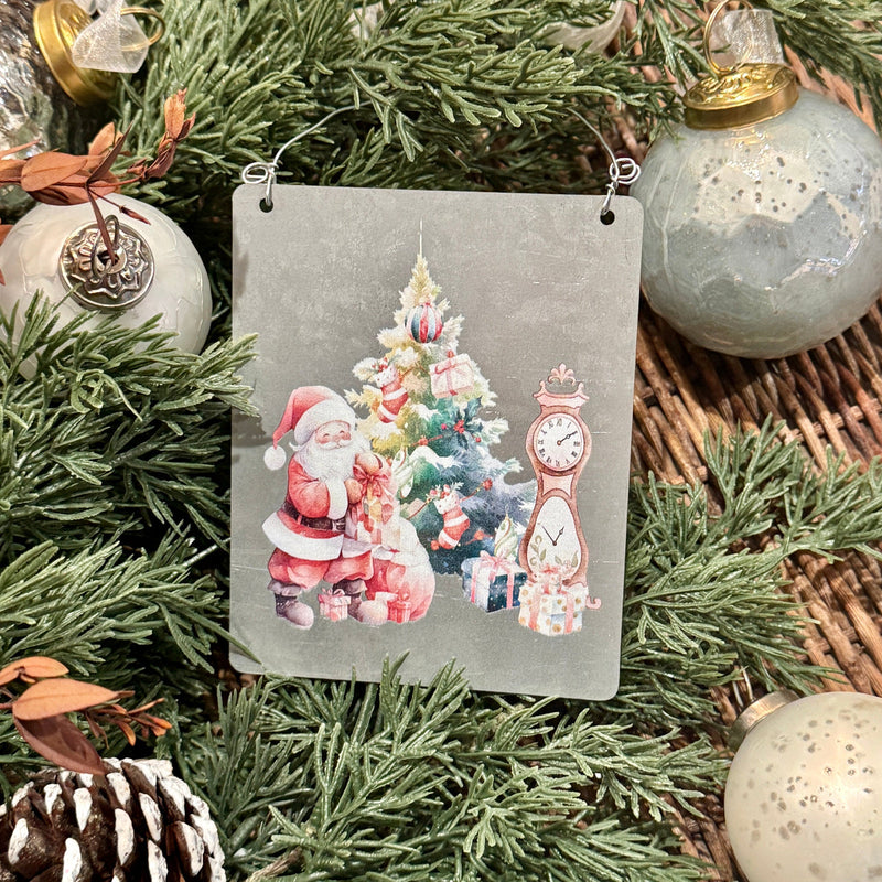 FR-4003 - Santa Surprise Metal Ornie