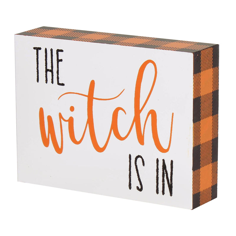 FR-9489 - Witch In Glitter Block Sign