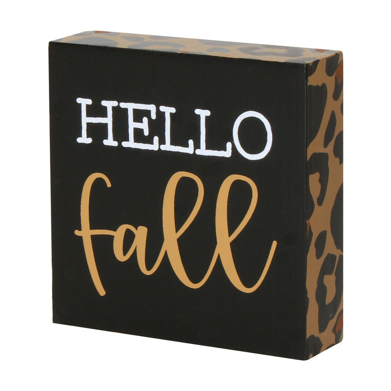 Hello Fall Block Sign
