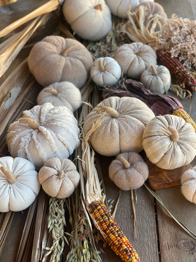 CF-3131 - Med. Cream Fuzzy Fabric Pumpkin