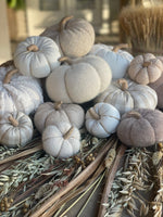 CF-3148 - Lrg. Cream Fuzzy Fabric Pumpkin