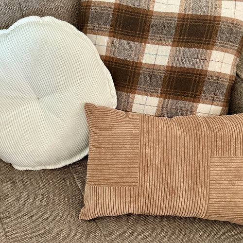 CF-3344 - Round White Corduroy Pillow