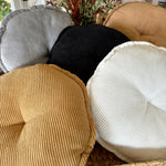 CF-3344 - Round White Corduroy Pillow