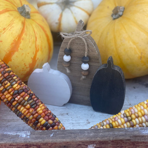 White/Wood/Blk Pumpkin Trio