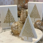 FR-3798 - White/Gold Glitter Pine Box Sign