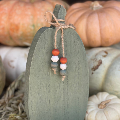 Sm. Green Wash Tall Pumpkin