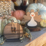 CA-5123 - Wood/Blk Striped Laser Pumpkin *LIMITED STOCK*