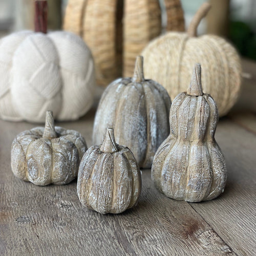 CA-5265 - Lrg. Driftwood 3D Carved Pumpkin