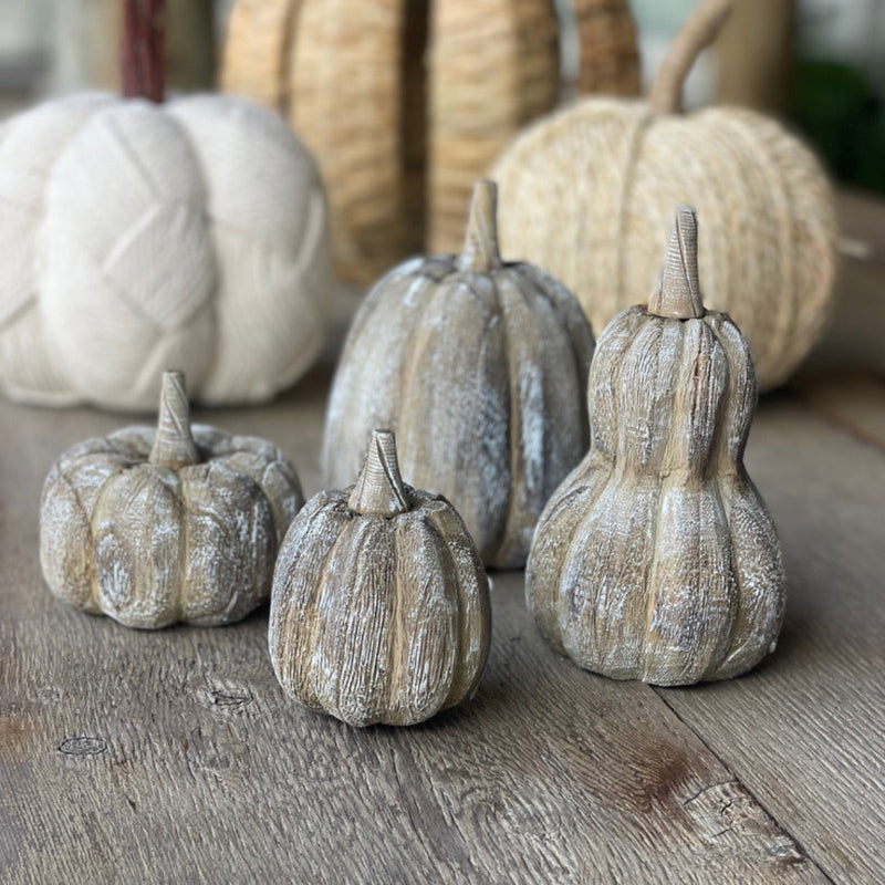 CA-5263 - Sm. Driftwood 3D Carved Pumpkin